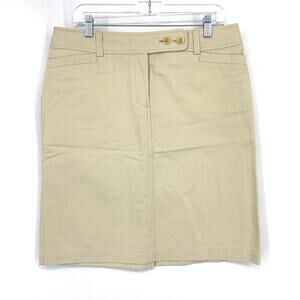 Eddie Rodriguez Straight Skirt Womens Size 10 Light Tan 100% Cotton